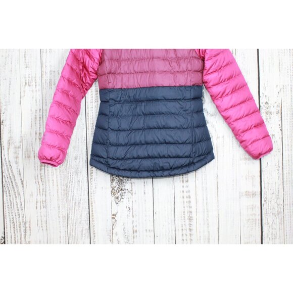 LL Bean 650 Down Fill Colorblock Full Zipper Jacket Pink Blue XXS Pet - Picture 7 of 12